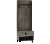 Homcom Perchero con Zapatero Perchero Entrada Recibidor con 3 Ganchos 2 Puertas 2 Compartimientos y Estante 60x34x170 cm Gris   Aosom España