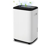 Homcom Deshumidificador Eléctrico Depósito de Agua 6 Litro 20L/día con 3 Modos 2 Velocidades Temporizador 33,5x26x53 cm Blanco   Aosom España