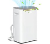 Homcom Deshumidificador 20L/día Depósito de Agua 2,5L Temporizador 24 H Pantalla Digital de Humedad para Dormitorio 25㎡ Blanco
