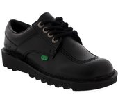 Hombre Kickers Kick Lo encaje clásico oficina trabajo botas zapatos cuero Negro UK 6