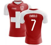 Airo Sportswear 2025-2026 Camiseta de fútbol Switzerland Flag Concept (Embolo 7) - Niños Rojo SB 25-27 inch Chest (66/69cm)