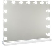 Flamingueo Kim Espejo de Maquillaje con Luz 15 LED de 3 Modos de Intensidad Ajustable Blanco
