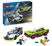 Lego City Persecución de Coches de Policía Y Muscle Car
