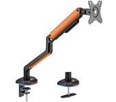 Aisens Soporte de Mesa RGB Gaming Giratorio e Inclinable para Monitor/TV 9Kg 17" a 32" Naranja