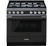 Smeg Portofino CPF9GPAN Cocina de Gas 6 Zonas + Horno Pirolítico Antracita