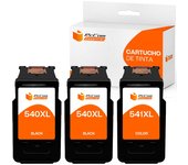 PcCom Essential Canon 540XL/541XL Cartucho Tinta Compatible Negro/Tricolor Pack 3