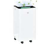 Homcom Deshumidificador Eléctrico con 5 Modos 2L/Día 210W 25x25x50,5 cm Blanco