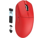 Ratón Ajazz inalámbrico 26000 DPI ultraligero 59g sensor óptico 6 botones rojo