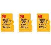 Tarjeta Micro SD Kodak 128GB con Adaptador Pack 3 Unidades Alta Velocidad SDXC