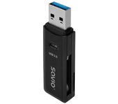 Lector de tarjetas Savio AK-64 USB 3.0 Negro hasta 5 Gbps Compatible MicroSD SD