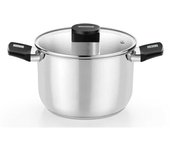 Olla Monix Acero Inoxidable 16cm 2L Tapa Cristal Asas Baquelita Apta Inducción