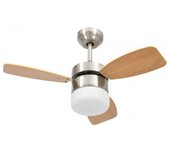 VidaXL Ventilador de Techo con Luz y Mando 39W Marrón Claro