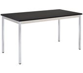 eurokraft basic Mesa multiuso, rectangular, H x A x P 740 x 700 x 600 mm, tablero negro, armazón cromado