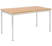 eurokraft basic Mesa multiuso, rectangular, H x A x P 740 x 700 x 600 mm, tablero en decoración de haya, armazón cromado