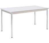 eurokraft basic Mesa multiuso, rectangular, H x A x P 740 x 700 x 600 mm, tablero gris luminoso, armazón cromado