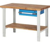 eurokraft pro Banco de trabajo, sistema modular Serie 7000, 1 cajón, 1 repisa, A x P 1250 x 700 mm