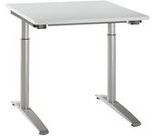 kaiserkraft HANNA - Escritorio con armazón de patas en C, de altura regulable entre 650 y 850 mm, anchura 800 mm, gris luminoso