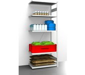 eurokraft pro Estantería ensamblable higiénica, altura de estantería 2350 mm, 5 baldas, A x P 975 x 685 mm, estantería de ampliación