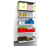 eurokraft pro Estantería ensamblable higiénica, altura de estantería 2700 mm, 6 baldas, A x P 1225 x 685 mm, estantería de ampliación