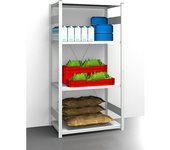 eurokraft pro Estantería ensamblable higiénica, altura de estantería 2000 mm, 4 baldas, A x P 1025 x 685 mm, estantería básica