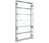 eurokraft pro Estantería ensamblable amplia, galvanizada, altura 3000 mm, carga por área 1700 kg, modelo ligero, estantería básica, A x P 1300 x 300