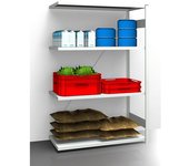 eurokraft pro Estantería ensamblable higiénica, altura de estantería 2000 mm, 4 baldas, A x P 1225 x 685 mm, estantería de ampliación