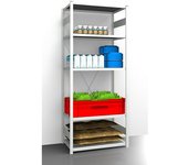 eurokraft pro Estantería ensamblable higiénica, altura de estantería 2350 mm, 5 baldas, A x P 1025 x 685 mm, estantería básica