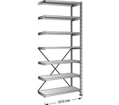 kaiserkraft Estantería ensamblable, galvanizada, 7 baldas, altura 3000 mm, anchura de balda 1000 mm, profundidad 300 mm, estantería de ampliación