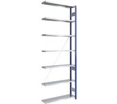 eurokraft pro Estantería ensamblable de almacén, postes azules, baldas galvanizadas, HxA 3000 x 1000 mm, estantería de ampliación, profundidad 300 mm