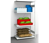 eurokraft pro Estantería ensamblable higiénica, altura de estantería 2000 mm, 4 baldas, A x P 975 x 685 mm, estantería de ampliación