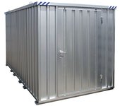 kaiserkraft Contenedor de montaje rápido, galvanizada, montado, con suelo de madera, A x P x H exteriores 2100 x 2100 x 2100 mm