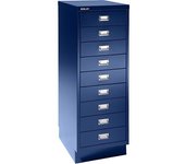 BISLEY Serie 39 MultiDrawer™, con zócalo, DIN A3, 9 cajones, azul oxford
