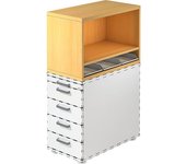 kaiserkraft RENATUS - Altillo para buck, H x A x P 530 x 428 x 800 mm, decoración de haya
