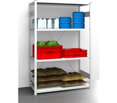 eurokraft pro Estantería ensamblable higiénica, altura de estantería 2000 mm, 4 baldas, A x P 1275 x 685 mm, estantería básica