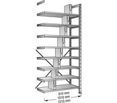 kaiserkraft Estantería ensamblable para archivadores, galvanizada, altura 3000 mm, con 1 solo lado, balda A x P 1000 x 300 mm, estantería de