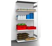 eurokraft pro Estantería ensamblable higiénica, altura de estantería 2350 mm, 5 baldas, A x P 1225 x 685 mm, estantería de ampliación