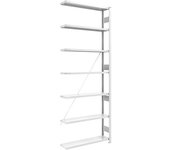 eurokraft pro Estantería ensamblable para cargas pesadas, RAL 7035, altura de estantería 3000 mm, estantería de ampliación, A x P 1000 x 300 mm
