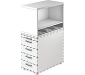 kaiserkraft RENATUS - Altillo para buck, H x A x P 530 x 428 x 800 mm, blanco