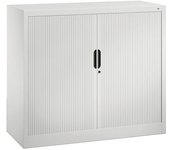 C+P Armario de persiana con persiana horizontal, H x A x P 1030 x 1200 x 420 mm, 2 baldas, 2,5 pisos de archivadores, blanco tráfico