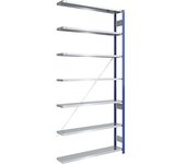 eurokraft pro Estantería ensamblable de almacén, postes azules, baldas galvanizadas, HxA 3000 x 1300 mm, estantería de ampliación, profundidad 300 mm