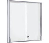 eurokraft pro Vitrina, marcos de aluminio, puertas correderas, 12 x DIN A4, A x H x P 910 x 970 x 50 mm, marco angular