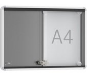 kaiserkraft Vitrina de puerta corredera, profundidad exterior 30 mm, B1, 1 x DIN A3, marco redondeado