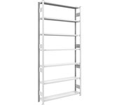 hofe Estantería ensamblable para cargas pesadas, gris, por ambos lados, altura de estantería 3000 mm, 7 baldas, estantería básica, A x P 1300 x 300 mm