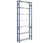 eurokraft pro Estantería ensamblable de almacén, postes azules, baldas galvanizadas, HxA 3000 x 1000 mm, estantería básica, profundidad 300 mm