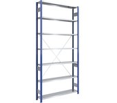 eurokraft pro Estantería ensamblable de almacén, postes azules, baldas galvanizadas, HxA 3000 x 1300 mm, estantería básica, profundidad 300 mm
