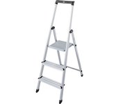 KRAUSE Escalera tipo tijera de peldaños planos, con plataforma de seguridad, 3 peldaños