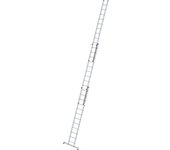 MUNK Escalera de mano de altura regulable, escalera extensible, de 3 tramos con traviesa nivello®, 3 x 12 peldaños