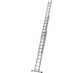 HYMER Escalera multiusos de aluminio, modelo básico, 3 x 12 peldaños, altura máx. de trabajo 8,71 m