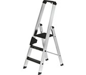 MUNK Escaleras tipo tijera de peldaños planos CLIP-STEP, de ascenso por un lado, antideslizante R13, resistente, 3 peldaños