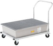 CEMO Cubeta colectora rodante de PFV, con rejilla de acero, LxAxH 1520 x 860 x 1080 mm